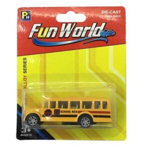 01029 - BUS SCHOOL YELLOW PULL BACK 1:64
