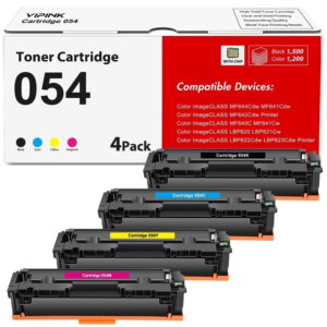 054 Toner Cartridge Compatible for Canon 054 054H CRG-054 CRG-054H Color ImageClass MF644Cdw MF641Cw MF642Cdw LBP622CDW Printer Ink (Black Cyan Magenta Yellow, 4-Pack)