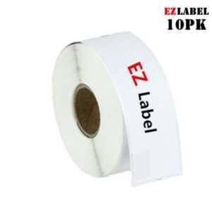 10 PK EZLabel Dymo Compatible 30320 LabelWriter Self-Adhesive White Address Labels, 1-1/8" x 3-1/2" (260 Labels Per Roll)