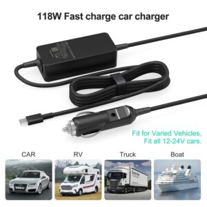 100W Car Charger, Laptop Car Charger Compatible with Dell Latitude/Dell Precision/Dell XPS, MacBook Pro/Air, HP Spectre/Elitebook, Samsung, Asus Zenboo DC Adapter