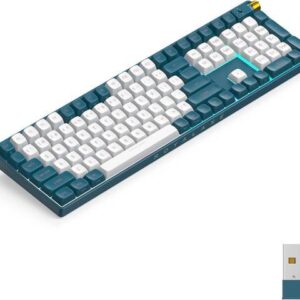 108 Keys Wireless Mechanical Keyboard, Hot-swappable Wired/Bluetooth 5.0/2.4G Wireless Keyboard with RGB Light for Windows & Mac, PBT Keycaps, TTC