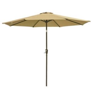 10ft UV50+ Fade Resistant New OLEFIN Outdoor Patio Umbrella 8 Rib Crank Tilt Beach Market Pool Water Repellent