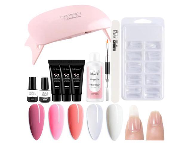 10pcs Manicure Set Polygel Nail Extension Kit with UV Lamp Acrylic Quick Building Gel Polish Nail Cleaner Degreaser Tool LA1792