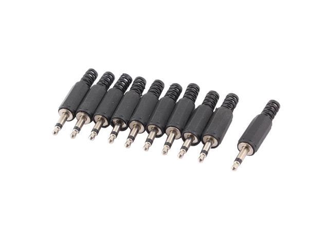 10Pcs Single Channel 3.5mm Mono Male Jack Audio Coaxial Cable Connector
