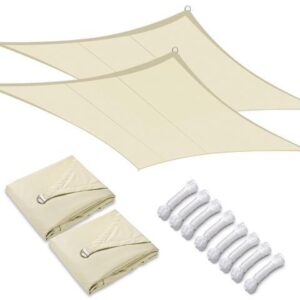 10x13 Ft 97% UV Block Rectangle Sun Shade Sail Top Canopy Outdoor Patio 2 Pack