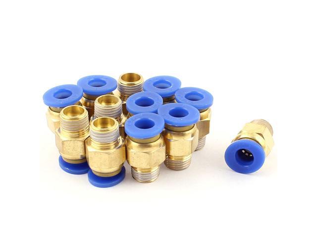 12 Pcs 6mm Tube to 1/8 BSP Thread Push in Quick Connect Coupler Fittings PC6-01