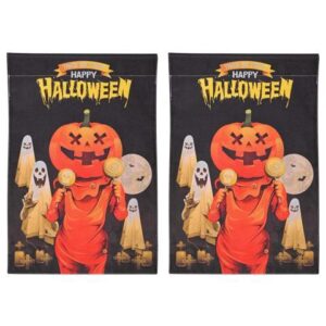 12"x18" Halloween Garden Flag Full Moon Ghost Pumpkin Jack O Lantern Yard 2 Pcs 2024