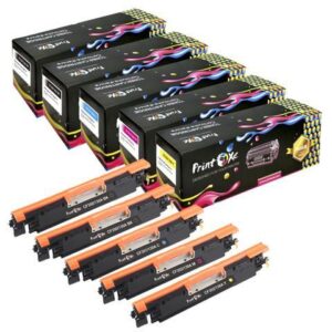 130A Compatible 5 Toners Set + BK; 2 Black CF350A , Cyan CF351A , Yellow CF352A , & Magenta CF353A for HP Laser Jet Pro Color MFP M176 , M177 , M177fw
