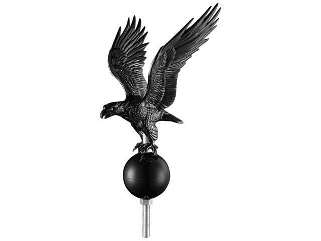 14" Flagpole Eagle Topper Finial Ornament for Telescopic Pole Black Yard Outdoor