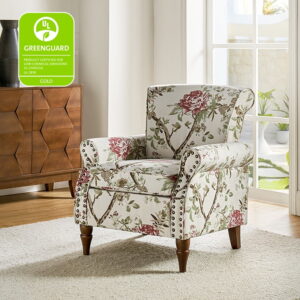 14 Karat Home Floral Accent Chair Upholstered Armchair Bedroom Living Room