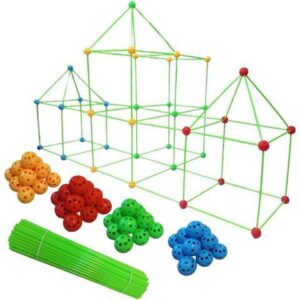 155-Piece Fort Building Kit for Kids STEM DIY Construction Set for Indoor & Outdoor Fun