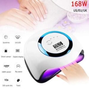 168W Nail Lamp Quick-drying Induction UV Cross-border Led Nail Polish Glue Baking Lamp Hot Sale Convenient