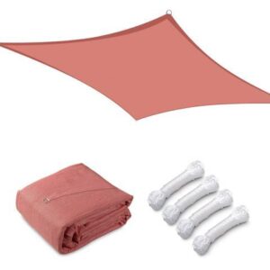 16'x16' Square Sun Shade Sail UV Blocking Top Outdoor Yard Canopy Patio Cover Dark Red