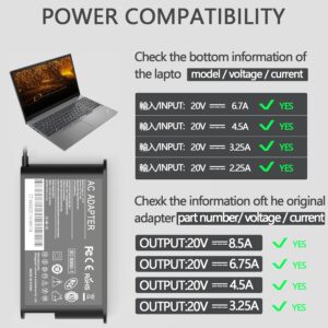 170W ThinkPad AC Laptop Charger Compatible with Lenovo Thinkpad Extreme Gen 6 5 4 3 2 1 P50 P51 P52 P53 P70 P71 P73 W541 W540 T540p E560p Z710 T15g T15p P16v P15v P15 P15g P16...