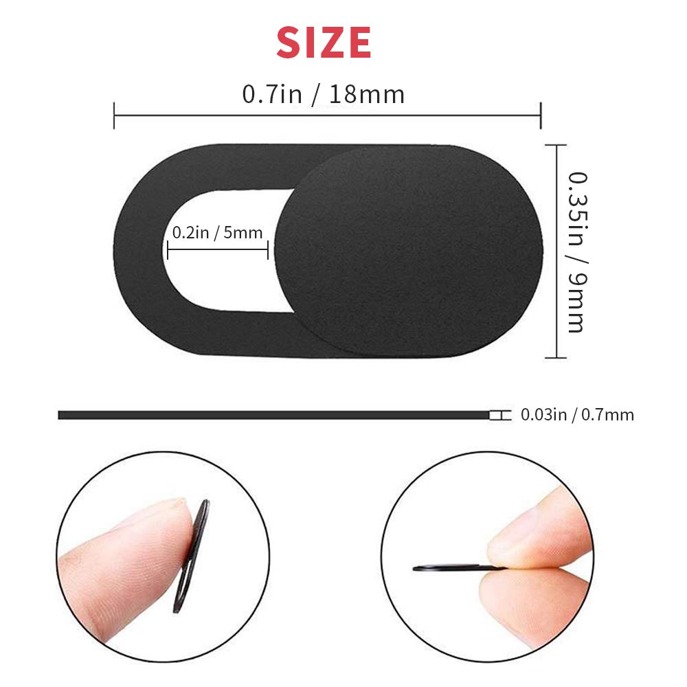 18 Pcs Webcam Cover, 0.03in Ultra Thin Web Laptop Camera Cover Slider for Laptop, Desktop, Macbooks, Computer, Smartphone, Protect Your Privacy and Security, Strong Adhesive...