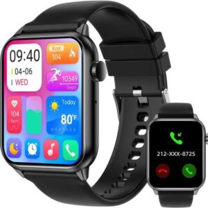 1.85" Smart Watch with 341PPI Retina Screen for Men Women Bluetooth Call, IP67 Waterproof Fitness Tracker Watch with 37 Sports Mode, Smartwatch with