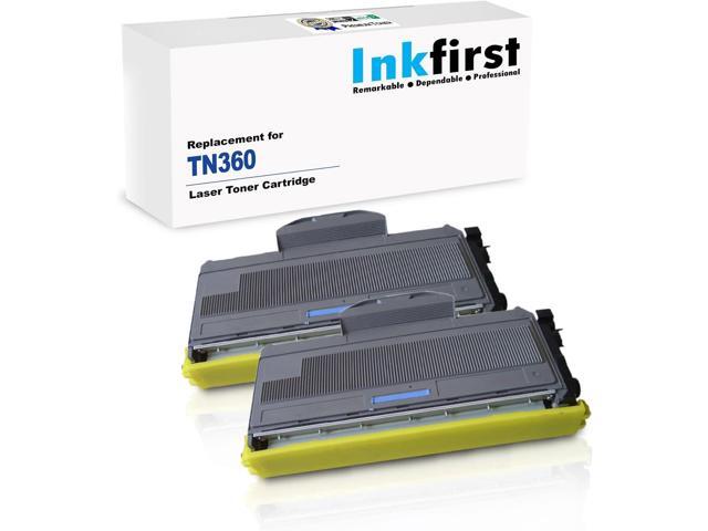 2 High Yield Inkfirst Toner Cartridge TN-360 (TN360) Compatible Remanufactured for Brother TN-360 Black MFC-7340 MFC-7345N MFC-7440N MFC-7840W HL-2140