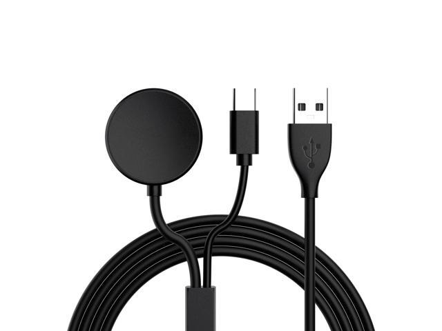 2 in 1 Galaxy Watch 5/5 Pro Charger Compatible with Samsung Galaxy Watch 5/5 Pro/4/3/Active2/Active Wireless Charger Dock, Type-C Charging Cord for