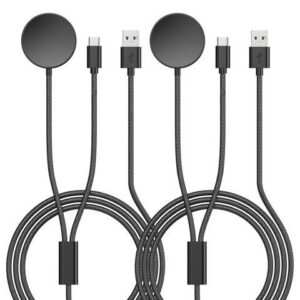 2 in 1 Galaxy Watch 5/5 Pro Charger Compatible with Samsung Galaxy Watch 5/5 Pro/4/3/Active2/Active Wireless Charger Dock, Type-C Charging Cord for