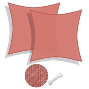 2 Pack 12x12 Ft 97% UV Block Square Sun Shade Sail Canopy Outdoor Backyard Pool