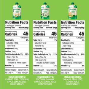 (2 pack) Beech-Nut Veggies Stage 2 Baby Food Variety Pack, 3.5 oz Pouch (9 Pack)