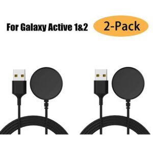 2-Pack Compatible with Samsung Galaxy Watch Active / Active 2 Charger Dock Wireless Charging Cable for Samsung Galaxy Active 1 / Active 2 Watch