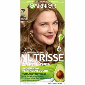 (2 pack) Garnier Nutrisse Nourishing Hair Color Creme, 070 Dark Natural Blonde Almond Creme