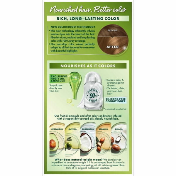 (2 pack) Garnier Nutrisse Nourishing Hair Color Creme, 070 Dark Natural Blonde Almond Creme