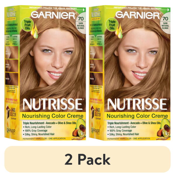 (2 pack) Garnier Nutrisse Nourishing Hair Color Creme, 070 Dark Natural Blonde Almond Creme (2 pack) Garnier Nutrisse Nourishing Hair Color Creme, 070 Dark Natural Blonde Almond Creme