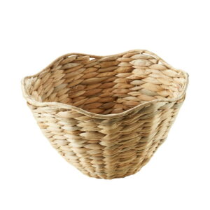 (2 pack) Home Decor Collection 10" Round Scalloped Woven Natural Water Hyacinth Decorative Bowl