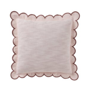 (2 pack) Home Decor Collection 19" x 19" Blush Pink Scallop Flange Cotton-Rich Decorate Pillow