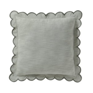 (2 pack) Home Decor Collection 19" x 19" Sage Green Scallop Flange Cotton-Rich Decorate Pillow
