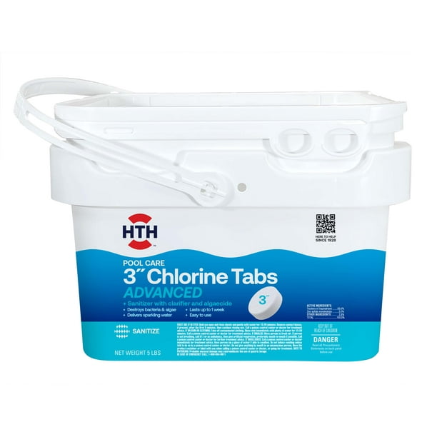 (2 pack) HTH Pool Care 3" Chlorine Tablets Advanced for Swimming Pools, Tablets, 5 lbs.