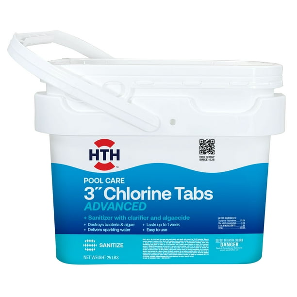(2 pack) HTH Pool Care 3" Chlorine Tablets Advanced for Swimming Pools, Tablets, 25 lbs