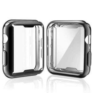 [2-Pack] WERLEO Case for Apple Watch Series 4 Screen Protector 40mm 2018 New iWatch Overall Protective Case TPU HD Black Ultra-Thin Cover for Apple