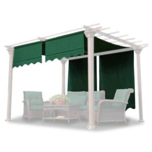 2 Pcs 15.5x4 Ft Canopy Cover Replacement with Valance for Pergola Structure Green