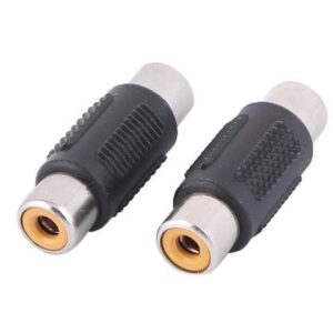 2 Pcs RCA Female F/F Jack Coupler Audio Video AV Converter Adapter