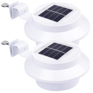 2-Pcs Solar-Powered Automatic LED Mounted Gutter Night Light Roof Outdoor Yard