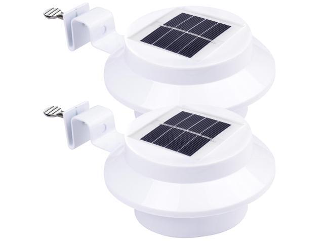 2-Pcs Solar-Powered Automatic LED Mounted Gutter Night Light Roof Outdoor Yard