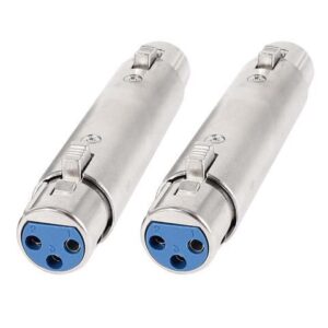 2 Pcs XLR 3 Pin Female to Female F/F Audio Microphone Cable Connector