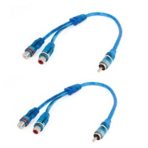 2 x Dual RCA Female to Male Plug Y Design Splitter Converter Cable