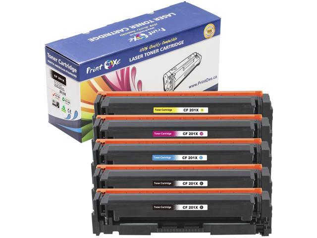 201X Compatible Set + Black of 5 Toners High Yield 201A; 2 BK CF400X , Cyan CF401X , Mag CF403X , Yell CF402X HP Color Laserjet Pro M252dw M252n snd