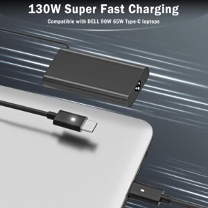 2025 New 130W USB C Type C Adapter Laptop Charger Compatible with Dell XPS 15 2in1 9575 Precision 5530 2in1 5550 5750 3560 3550 3551 Latitude 7410 7310 7210 9410 9510 9575 5420...