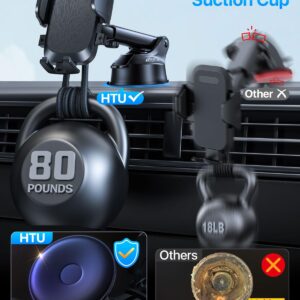 2025 Upgraded Pro Version Phone Holder for Car [Patent & Safety Certs] (Bumpy Roads Friendly) Universal Long Arm Military-Grade Strong Suction Cell Phone Mount Car Dashboard...