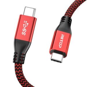 20Gb USB C to C Cable 5ft, 5A Charge, 4K Video, RIITOP USB 3.2 Type C to C Fast Charging Cable 100W(20V/5A)with Emarker, Compatible with MacBook Pro