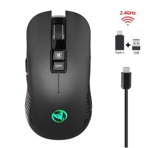 2.4G USB-C Wireless Mouse Rechargeable Gaming Mouse 3600DPI 7 Button Type-c Mute Mice for Macbook Laptop PC Game Mouse
