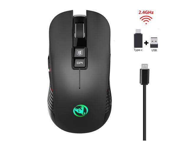 2.4G USB-C Wireless Mouse Rechargeable Gaming Mouse 3600DPI 7 Button Type-c Mute Mice for Macbook Laptop PC Game Mouse