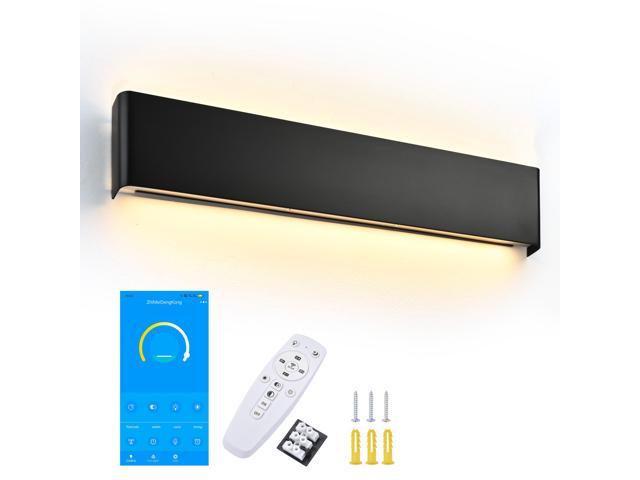 25" Bathroom Vanity Light Dimmable APP & Remote Control over Mirror Modern Black