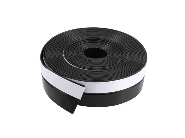 25mm Width 5M Long Self Adhesive Weather Stripping Frameless Door Bottom Seal for Doors and Windows (Black)