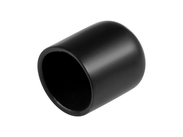 25pcs Rubber End Caps 3/4"(19mm) ID Vinyl Round End Cap Cover Screw Thread Protectors Black